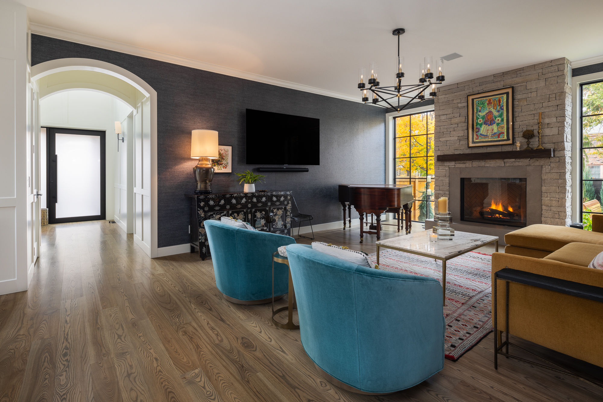 Keith Residence — Living room & fireplace