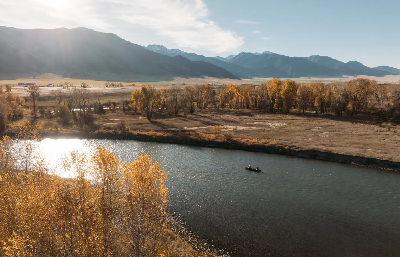 Forested Clark Fork River canyon through Mineral County, western Montana